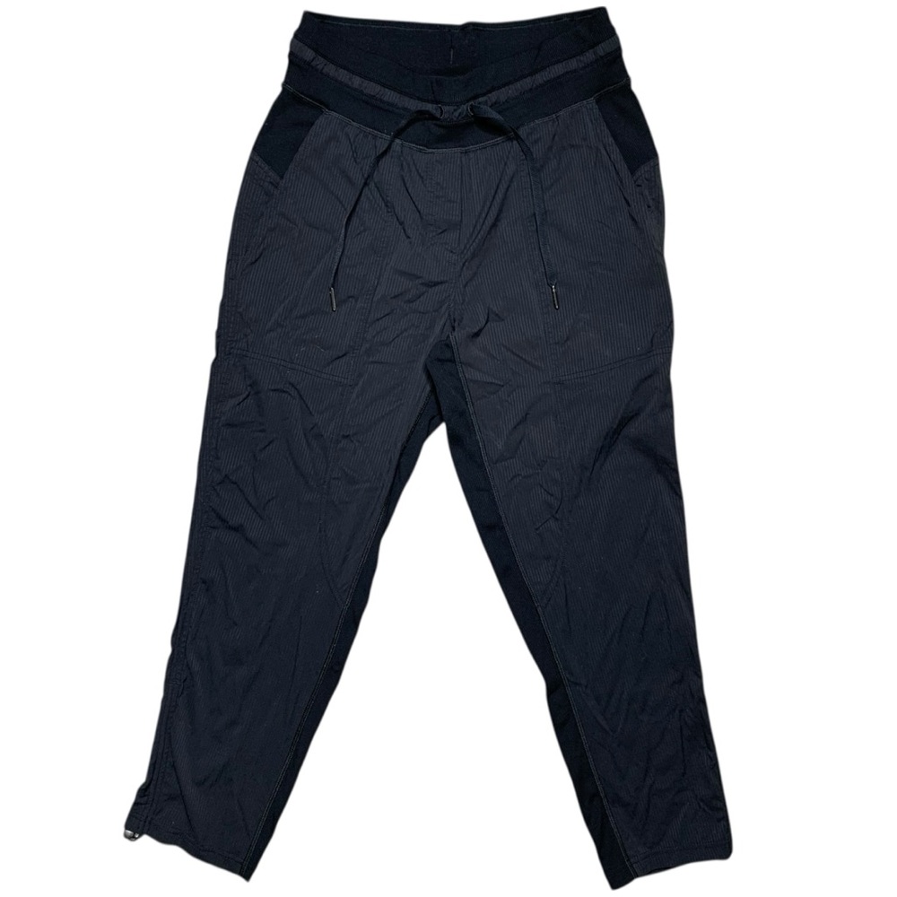 Lululemon Black Dance Studio Jogger Drawstring Pants Size 4 Pinstripe Pockets
